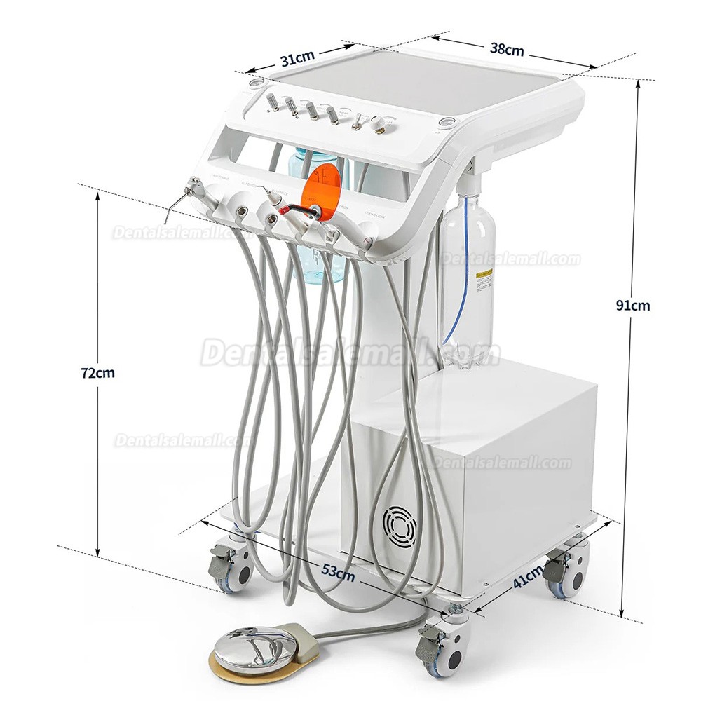 B033 Portable Dental Delivery Unit Mobile Trolley Cart with Air Compressor